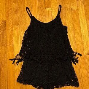 Black Lace Kids One Piece